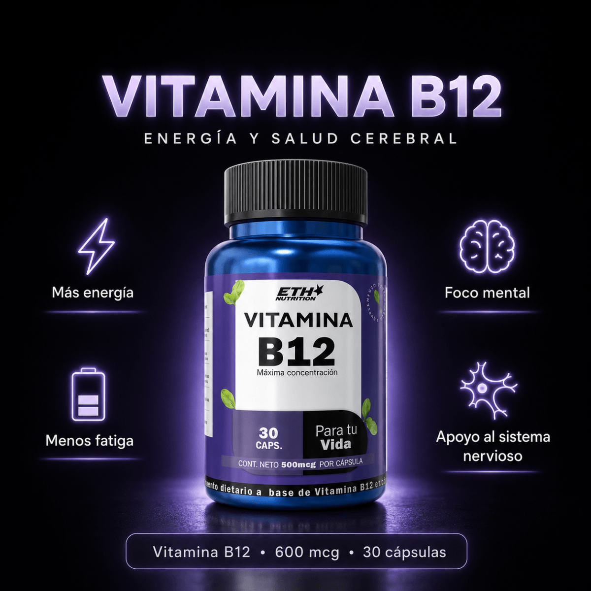 Vitamina B12 - Energía y Salud Cerebral